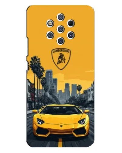 Чехол для Nokia 9 с картинкой «Желтый Lamborghini город» Чехол для Nokia 9 с картинкой «Желтый Lamborghini город»