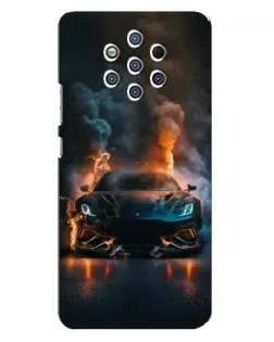 Чехол для Nokia 9 с картинкой «Lamborghini дымная эстетика»