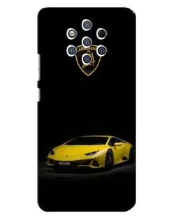 Чехол для Nokia 9 с картинкой «Lamborghini желтый акцент»