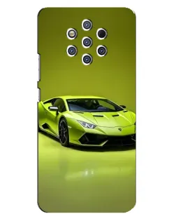 Чехол для Nokia 9 с картинкой «Салатовый Lamborghini Huracan»