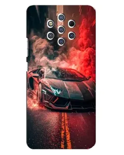 Чехол для Nokia 9 с картинкой «Lamborghini красный дым»