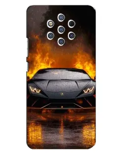 Чехол для Nokia 9 с картинкой «Lamborghini в огне»