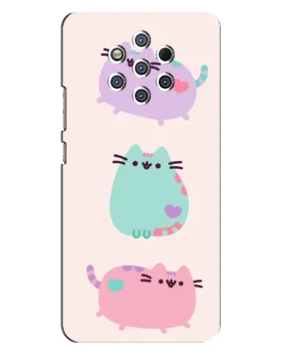 Чехол для Nokia 9 с картинкой «Pusheen трио» Чехол для Nokia 9 с картинкой «Pusheen трио»