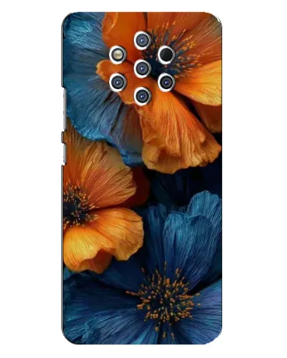 Чехол для Nokia 9 с картинкой «Яркая сине-оранжевая флора» Чехол для Nokia 9 с картинкой «Яркая сине-оранжевая флора»