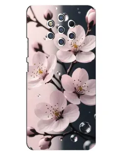 Чехол для Nokia 9 с картинкой «Нежная сакура и капли» Чехол для Nokia 9 с картинкой «Нежная сакура и капли»
