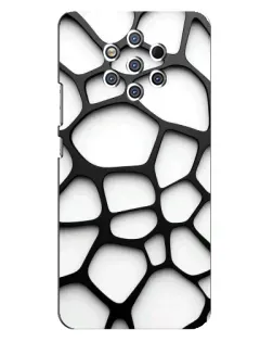 Чехол для Nokia 9 с картинкой «Белая объемная сетка»