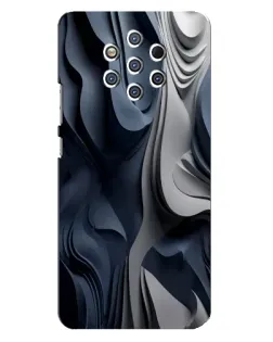 Чехол для Nokia 9 с картинкой «Объемные синие складки»