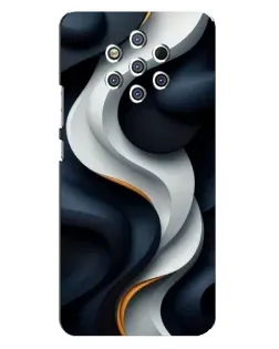 Чехол для Nokia 9 с картинкой «Объемные черно-белые ленты»