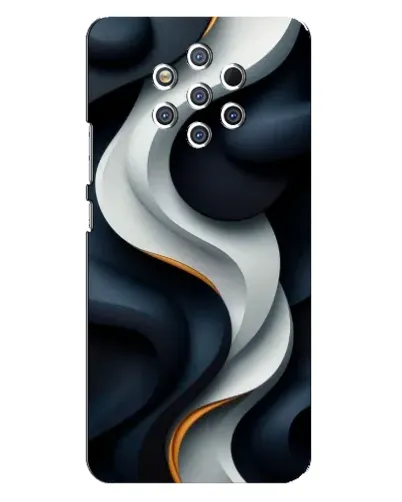 Чехол для Nokia 9 с картинкой «Объемные черно-белые ленты» Чехол для Nokia 9 с картинкой «Объемные черно-белые ленты»