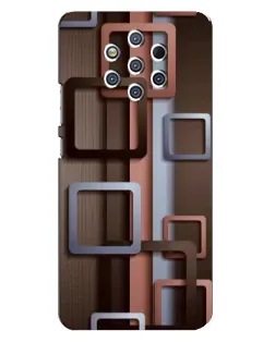 Чехол для Nokia 9 с картинкой «Коричневые объемные квадраты»