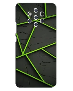 Чехол для Nokia 9 с картинкой «Зеленые геометрические линии»