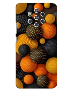 Чехол для Nokia 9 с картинкой «Объемные оранжевые сферы»