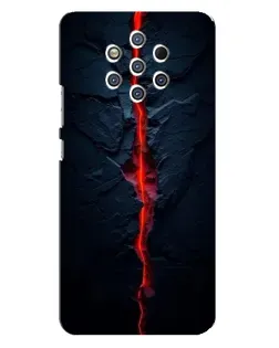 Чехол для Nokia 9 с картинкой «Kрасная лавовая трещина»