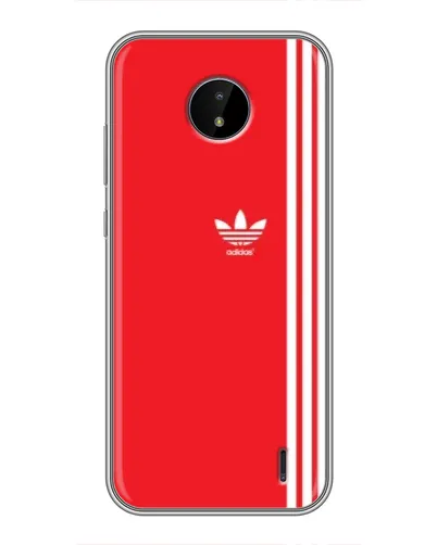 Чехол для Nokia C10 с картинкой «Красный минимализм Adidas»