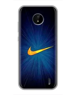 Чехол для Nokia C10 с картинкой «Синий пульс Nike»