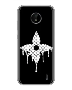 Чехол для Nokia C10 с картинкой «Цветочная монограмма»