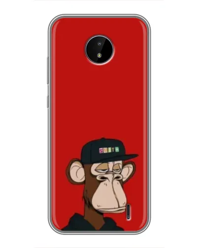 Чехол для Nokia C10 с картинкой «Bored Ape — красный фон»