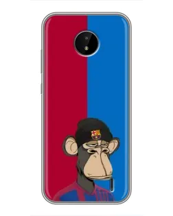 Чехол для Nokia C10 с картинкой «Bored Ape — фанат Барсы»