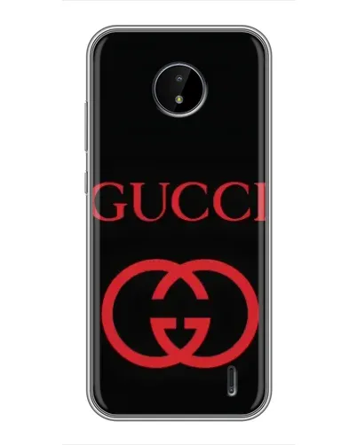 Чехол для Nokia C10 с картинкой «Gucci — красный логотип»