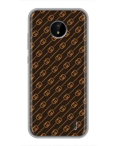 Чехол для Nokia C10 с картинкой «Gucci — золотые диагонали»