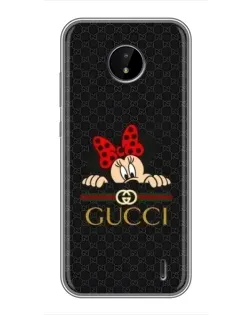 Чехол для Nokia C10 с картинкой «Минни Маус Gucci — черный»