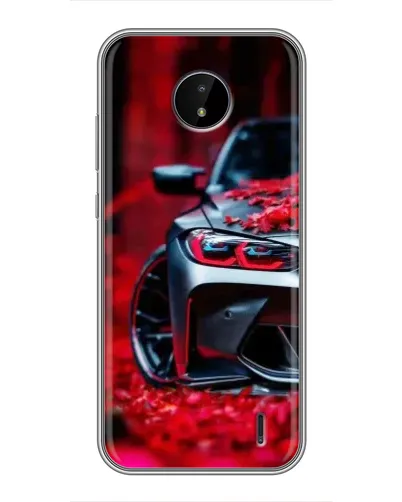 Чехол для Nokia C10 с картинкой «Спортивная BMW и цветы» Чехол для Nokia C10 с картинкой «Спортивная BMW и цветы»