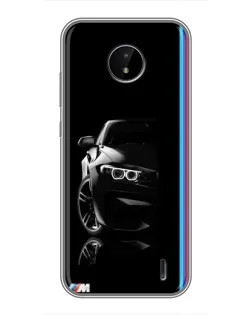 Чехол для Nokia C10 с картинкой «Силуэт BMW в темноте»