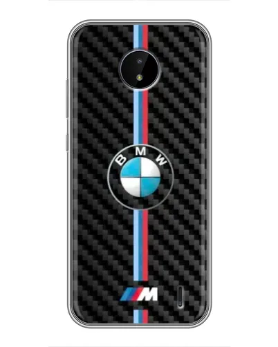 Чехол для Nokia C10 с картинкой «Эмблема BMW и карбон» Чехол для Nokia C10 с картинкой «Эмблема BMW и карбон»
