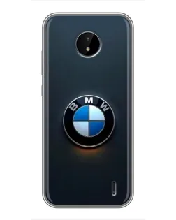 Чехол для Nokia C10 с картинкой «Логотип BMW — минимализм»