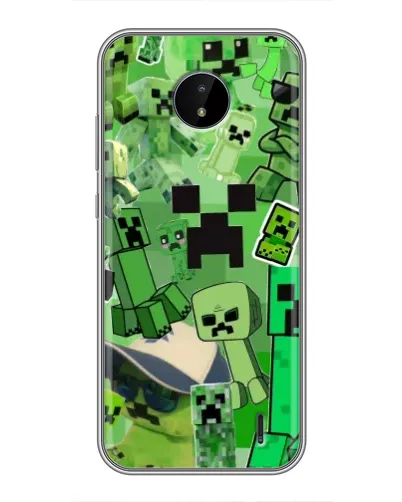 Чехол для Nokia C10 с картинкой «Криперы Minecraft»