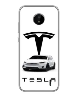 Чехол для Nokia C10 с картинкой «Tesla White Style»