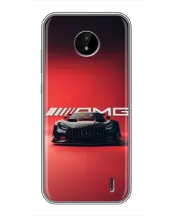 Чехол для Nokia C10 с картинкой «Mercedes AMG — красная линия»