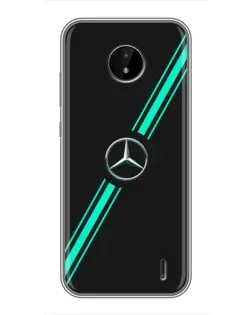Чехол для Nokia C10 с картинкой «Спортивные линии Mercedes» Чехол для Nokia C10 с картинкой «Спортивные линии Mercedes»