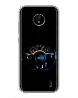 Чехол для Nokia C10 с картинкой «Салон Audi — руль» Чехол для Nokia C10 с картинкой «Салон Audi — руль»