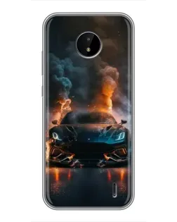 Чехол для Nokia C10 с картинкой «Lamborghini дымная эстетика»
