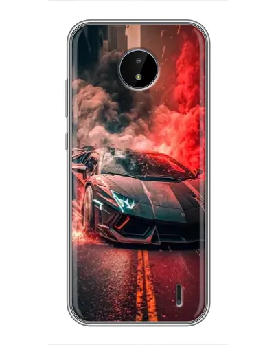 Чехол для Nokia C10 с картинкой «Lamborghini красный дым» Чехол для Nokia C10 с картинкой «Lamborghini красный дым»