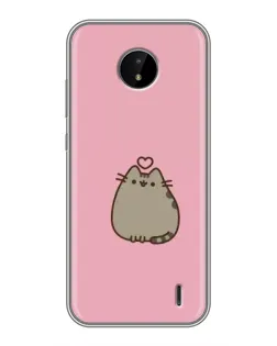 Чехол для Nokia C10 с картинкой «Pusheen сердце»