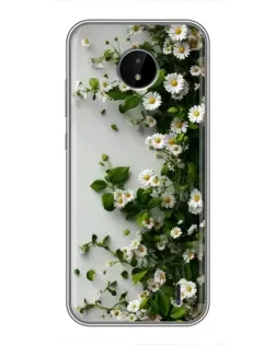 Чохол для Nokia C10 з картинкою «Гілка дрібних білих квітів»