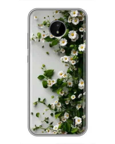 Чехол для Nokia C10 с картинкой «Ветка мелких белых цветов» Чехол для Nokia C10 с картинкой «Ветка мелких белых цветов»