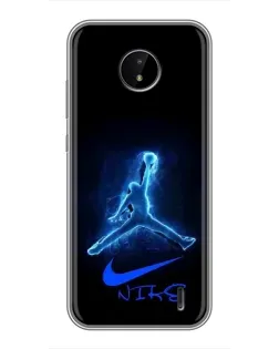 Чехол для Nokia C20 Plus с картинкой «Jordan Neon Blue»