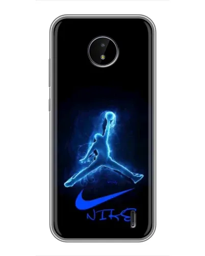 Чехол для Nokia C20 Plus с картинкой «Jordan Neon Blue»