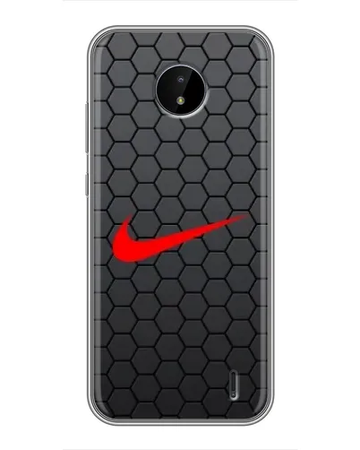 Чехол для Nokia C20 Plus с картинкой «Nike — карбоновая сетка»