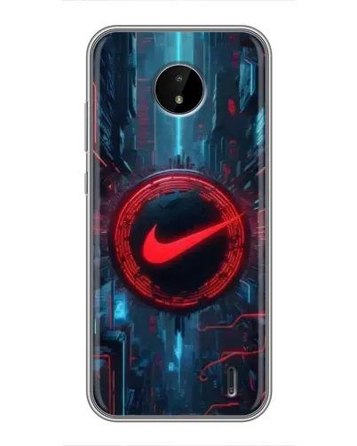 Чехол для Nokia C20 Plus с картинкой «Техногенный стиль Nike»