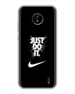Чехол для Nokia C20 Plus с картинкой «Текстовый принт Nike» Чехол для Nokia C20 Plus с картинкой «Текстовый принт Nike»