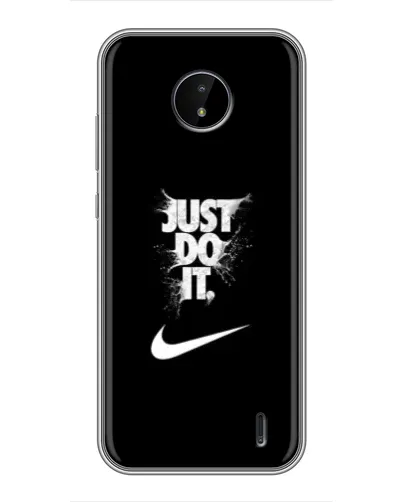 Чехол для Nokia C20 Plus с картинкой «Текстовый принт Nike»