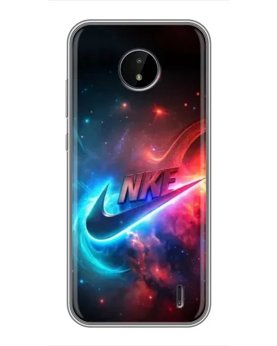 Чехол для Nokia C20 Plus с картинкой «Огненный логотип Nike»