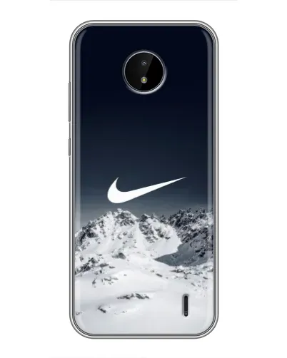 Чехол для Nokia C20 Plus с картинкой «Nike — зимние горы»