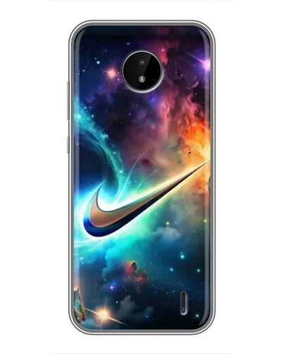Чехол для Nokia C20 Plus с картинкой «Космический Nike Swoosh»