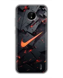 Чехол для Nokia C20 Plus с картинкой «Nike — эффект разломов» Чехол для Nokia C20 Plus с картинкой «Nike — эффект разломов»