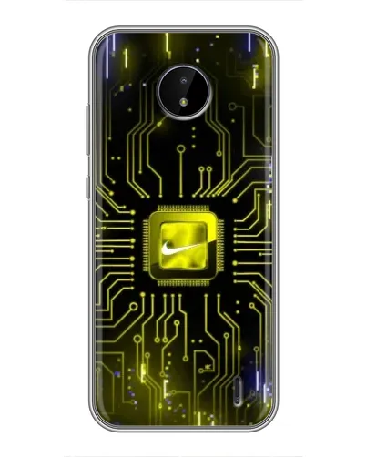 Чехол для Nokia C20 Plus с картинкой «Nike — золотая искра»